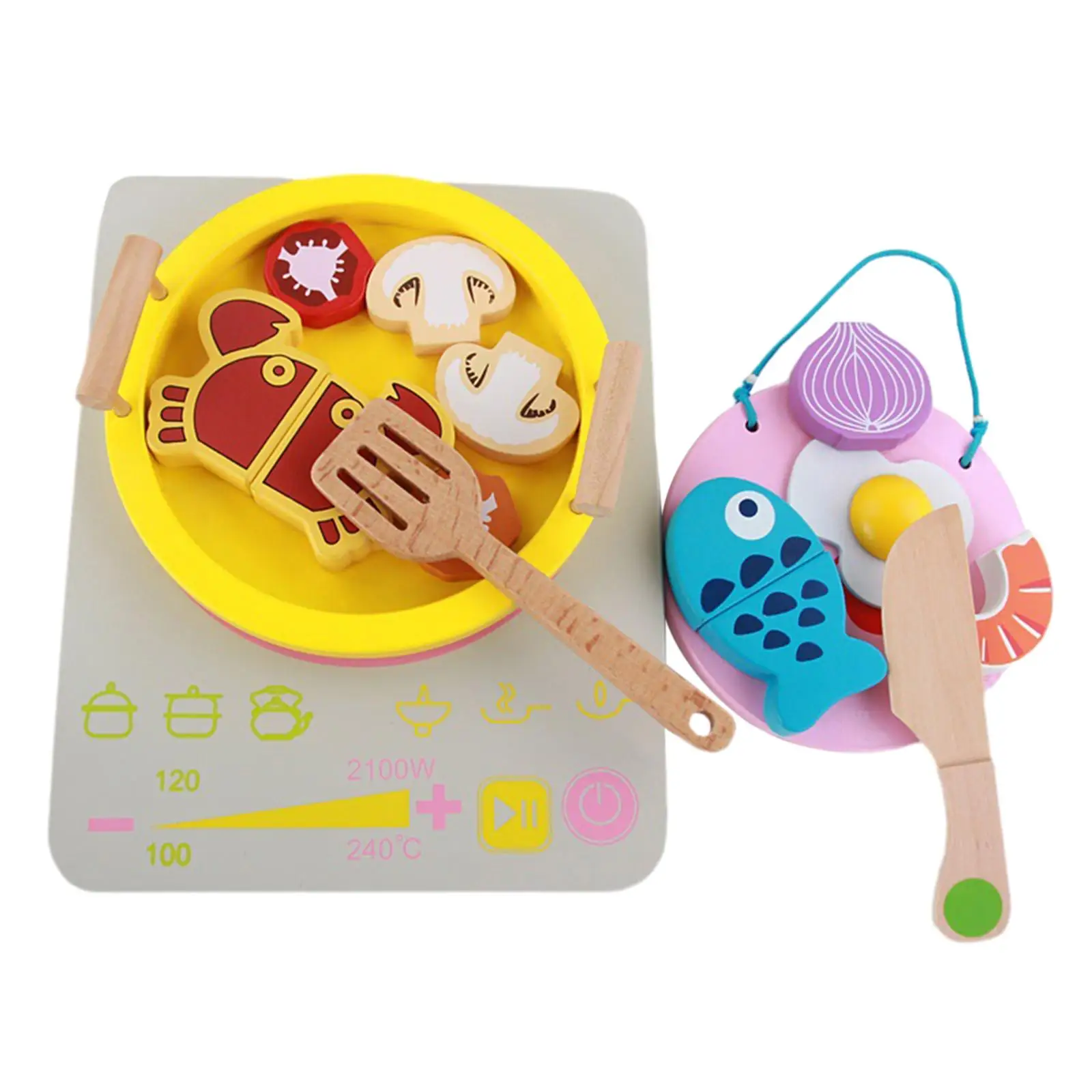 

Wooden Kitchen Accessories Toy Simulation Early Learning Utensils Cookware Toys for Boys Girls Toddlers Birthday Gift Children