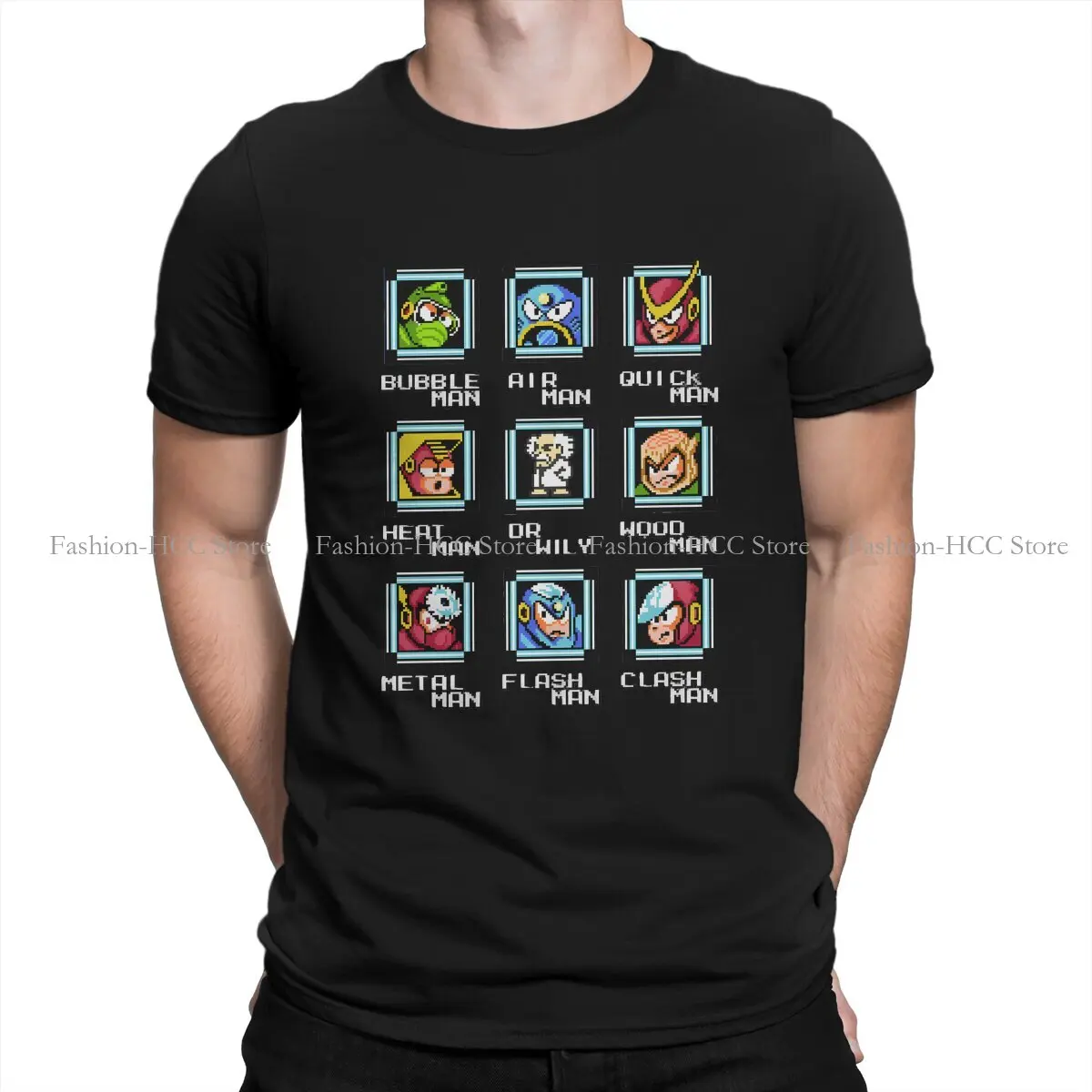 

Main Roles Hip Hop Polyester TShirt Mega Man 11 Game Creative Streetwear Comfortable T Shirt Men Tee