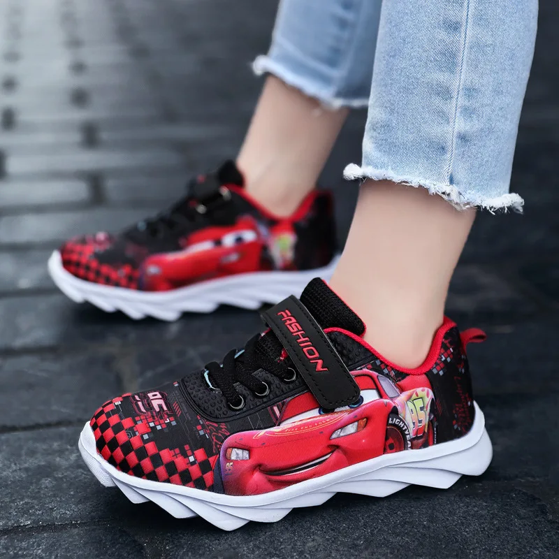 Disney Cartoon Frozen Sport Shoes 2023 New Boys Cars Lightning Mcqueen Scarpe Da Tennis Bambini Casual Sneakers Ragazze Scarpe Da Corsa