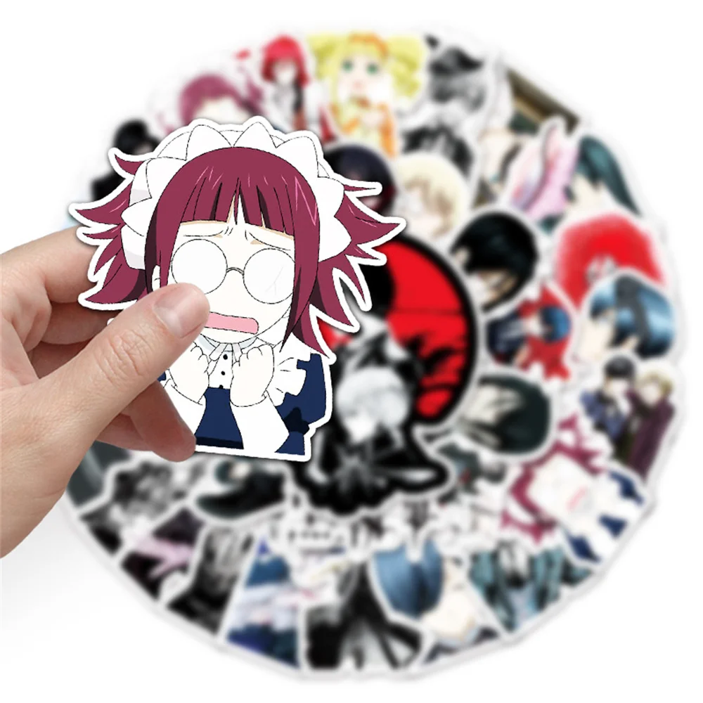 

10/30/50PCS Cartoon Japanese Anime Black Butler Personality Creative Sticker Desk ComputerSkateboard Waterproof StickerWholesale