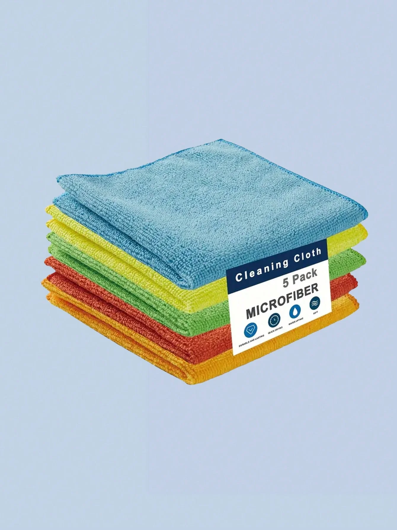 Microfiber Cleaning Cloths (5/10/20-count), Ultra-Absorbent, Scratch-Free, Reusable (Car/Kitchen/Bath/Glass/Dishes), Durable/Fas
