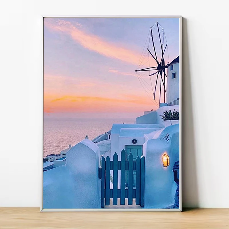 

Nordic Hawaii Santorini Italy City Poster Posters for Wall Decoration Painting Room Decor Home Decorations Decorative Paintings