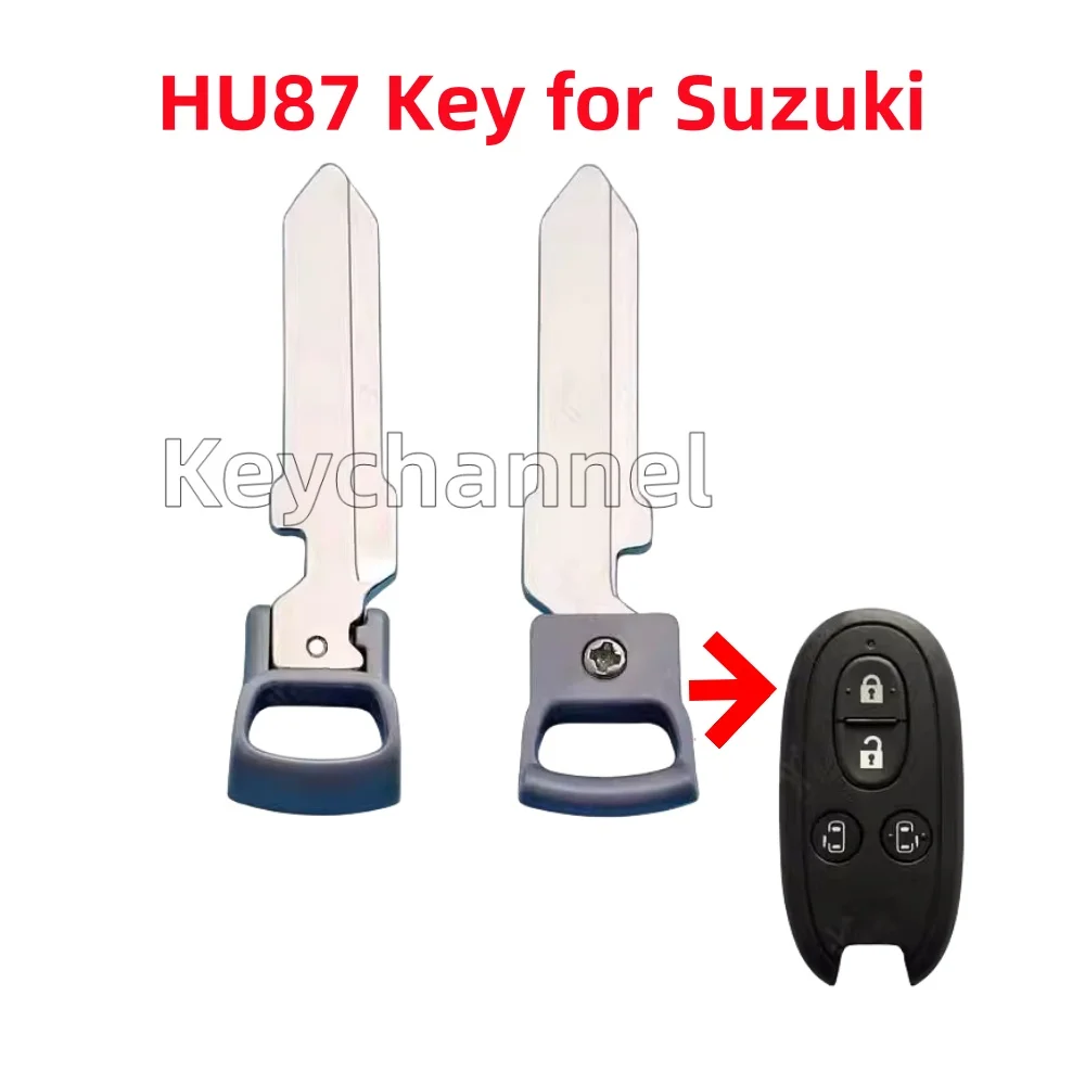 Keychannel 5/10pcs Car Smart Key Blade Emergency Key Blank Spare Door Insert Blade Key for Suzuki Mk21S Pallet Wagon R Mh23S Fob