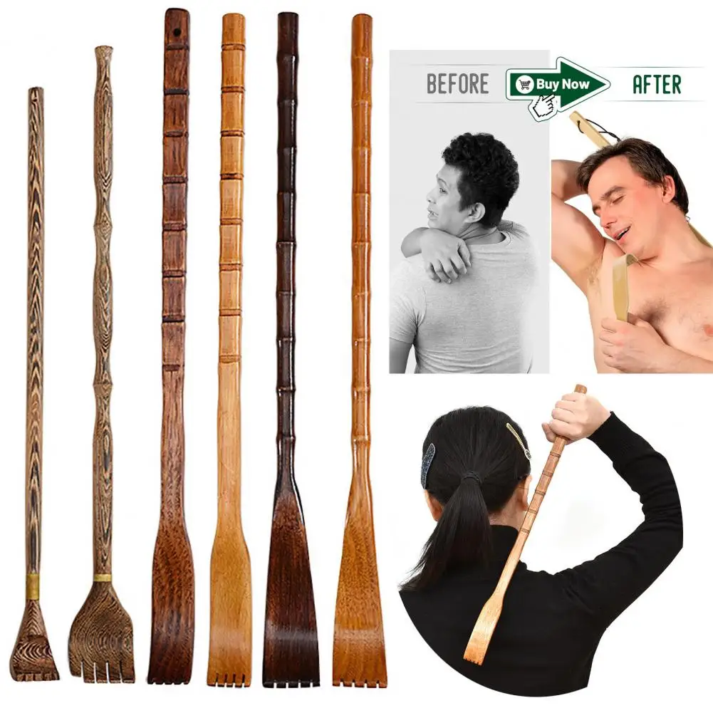 

Back scratcher Wood Comfortable Anti-itch Long Handle Handheld Body Massage Stick Back Massager Health Products Home Supplies