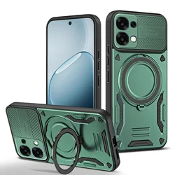 360° Metal Magnetic Rotating Ring Holder Phone Case Protector for OPPO A6t 5G (Green)