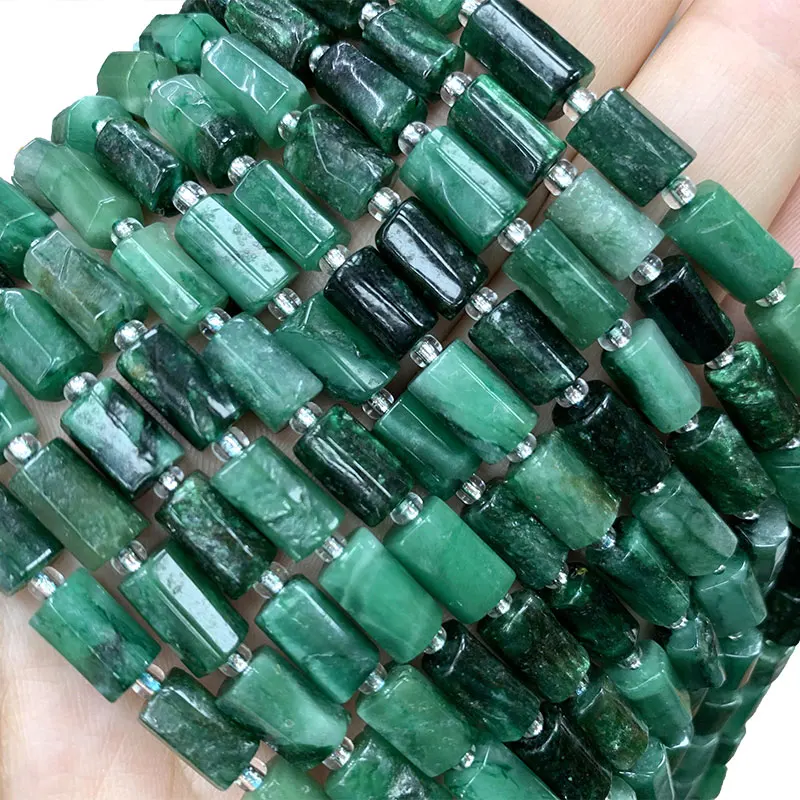 Faceted Natural Green Emerald Round Gems Loose Beads 15" New 8mm 