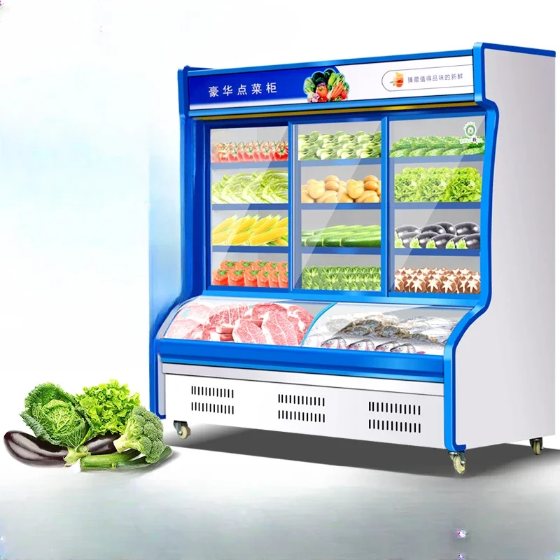 

Hotel ordering cabinets, commercial fruit air curtain fresh-keeping cabinets, refrigerated freezers, vertical refrigerator