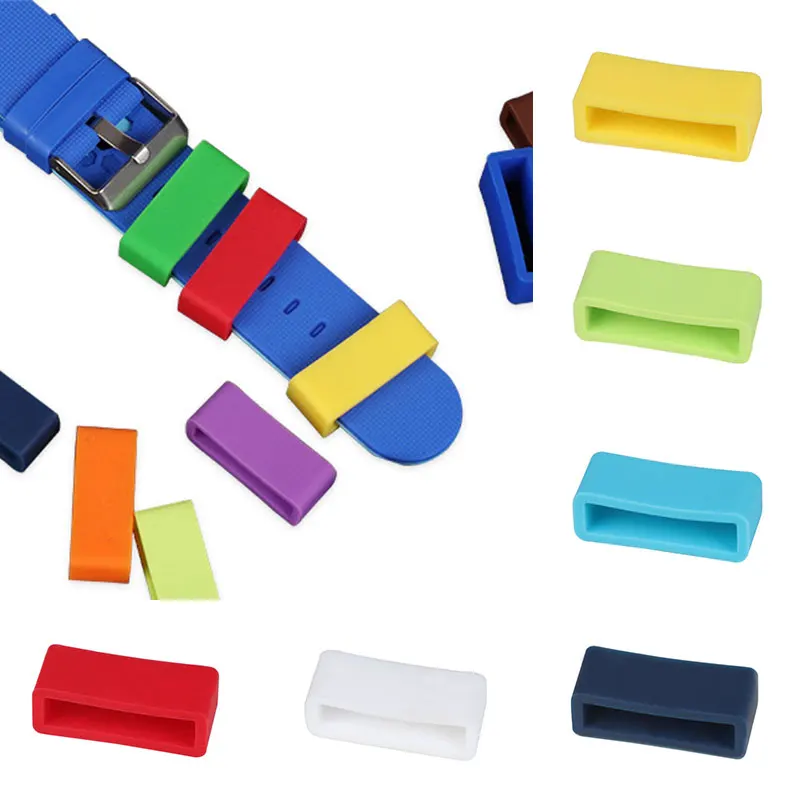 

5pcs Watch Accessories Silicone Bezel Ring Watch Loop For Rubber Strap Loop Rubber Band Buckle With Ring withings loop