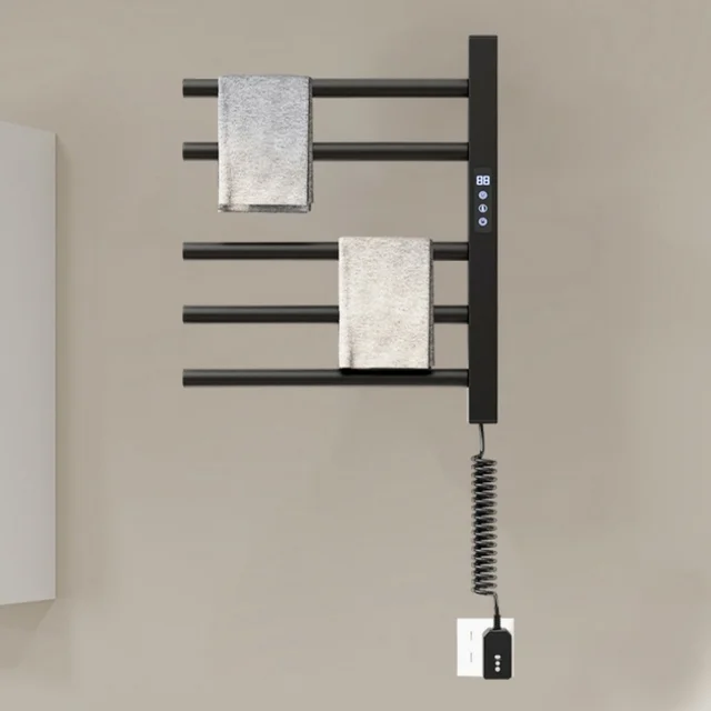 ราวแขวนผ้าเช็ดตัวไฟฟ้าอัจฉริยะในห้องน้ำ พร้อมตัวตั้งเวลา หมุนได้ ควบคุมอุณหภูมิด้วยระบบสัมผัส ติดผนัง ปรับอุณหภูมิได้ 5