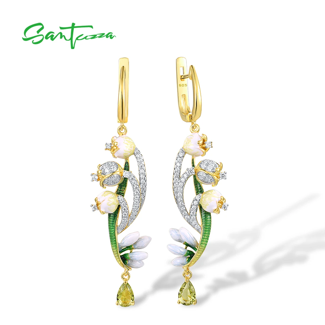 Buy CZ Classic Earring with rhodium plating 69963 | Kanhai Jewels