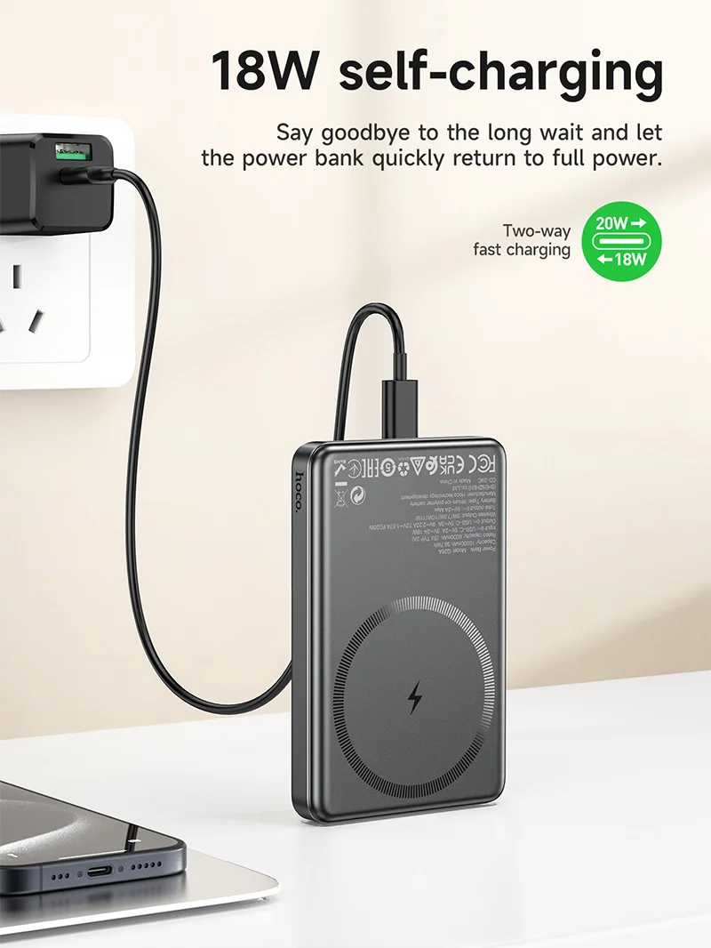HOCO Q26A 10000mAh Magnetic Wireless Power Bank PD20W
