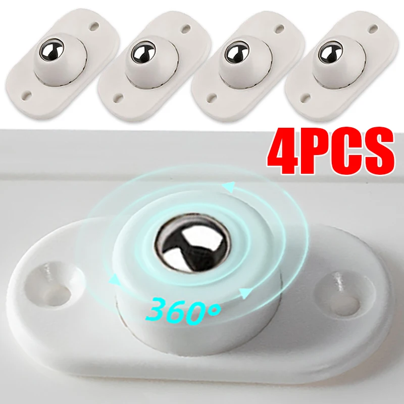 New 4Pcs Self Adhesive Caster Wheels Mini Swivel Wheels Stainless Steel  Paste Universal Wheel 360 Degree Rotation Sticky Pulley