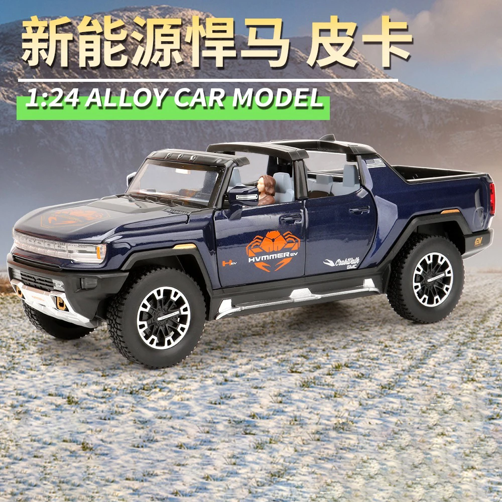 1:24 Hummer EV SUV Pickup Off-Road Alloy Car Die Cast Toy Car