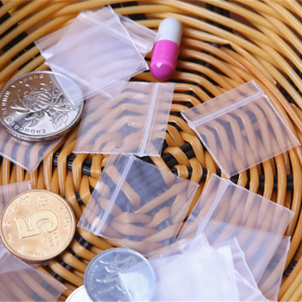 PE Poly Small Pack-bag 1000pcs Super Thick Zip Lock Bags / Clear Plastic Mini Pouch Zipper Grip Resealable Jewelry Pill Package 6