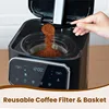 12 Cup Programmable Drip Coffee Maker with Touch Screen,Auto Shut-Off, 4-Hour Keep Warm Plate, Anti-Drip System,Permanent Filter 4