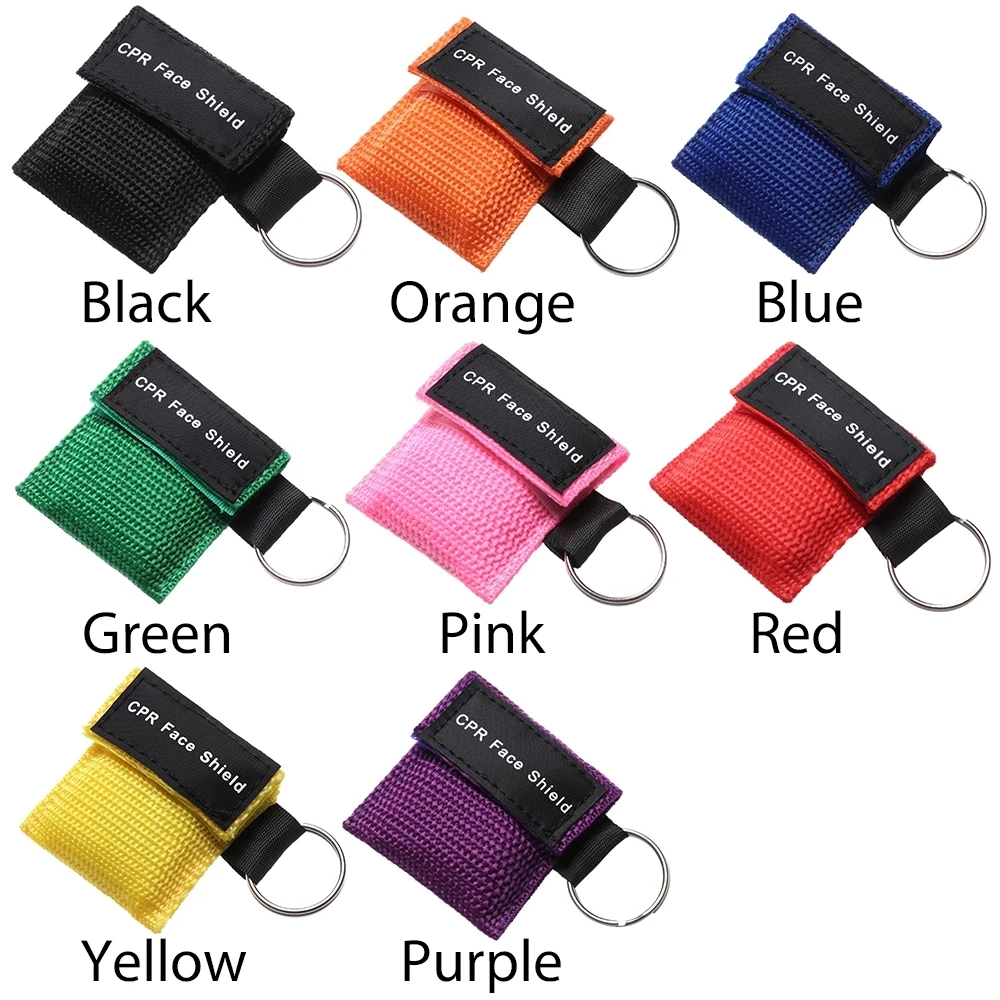 

CPR Resuscitator Mask portable Emergency Aid Face Shield Artificial Respiration Disposable Respirator Keychain Health Care Tools