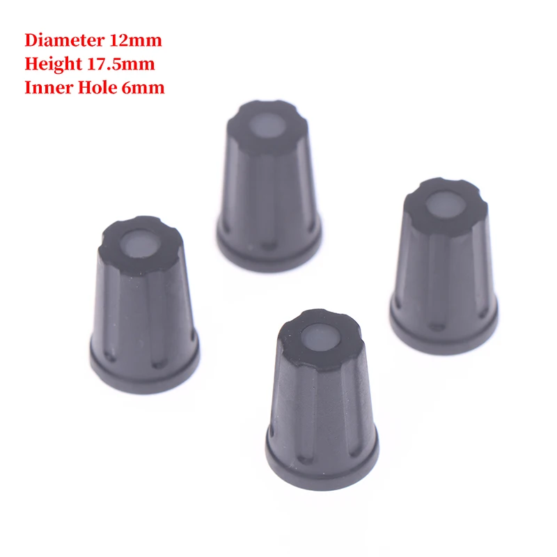 Boutons De Potentiomètre Noirs De 6 Mm Avec Tige Moletée - Bouton De Contrôle En Aluminium - 3 Types