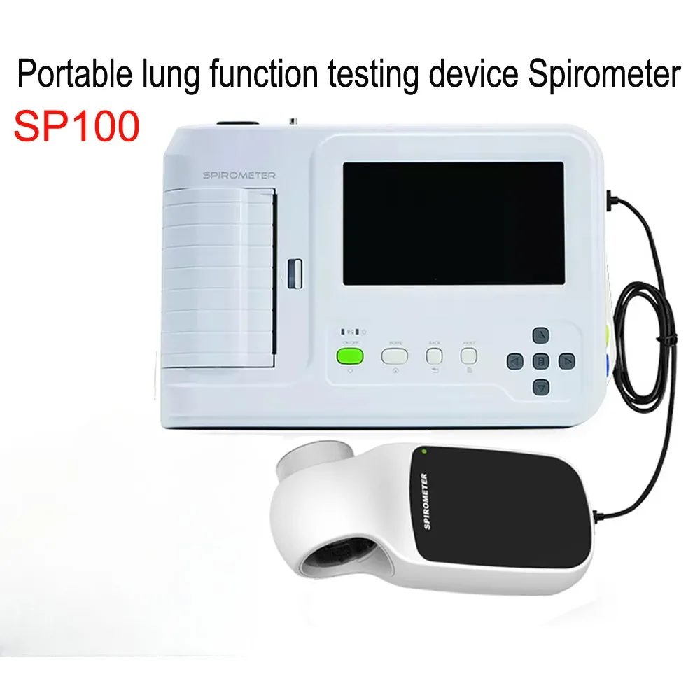 Digital Spirometer TFT LCD Touch Screen SP100 Lung Function Pulmonary Device Breathing Diagnostic FVC VC SVC MVV Device