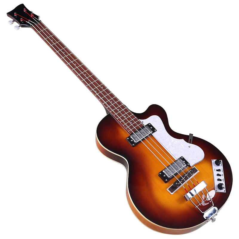 Acoustic guitar Sunburst 4 Strings Violin Bass Guitar 41 Inch Violin Guitarra Flame Maple Body High Gloss Finish