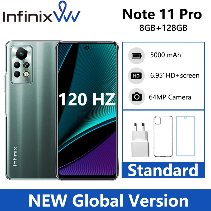 Infinix Note 11 Pro 8GB 128GB 6.95'' Display Smartphone Helio G96 120Hz Refresh Rate 5000 Battery 33W Super Charge the best infinix phone