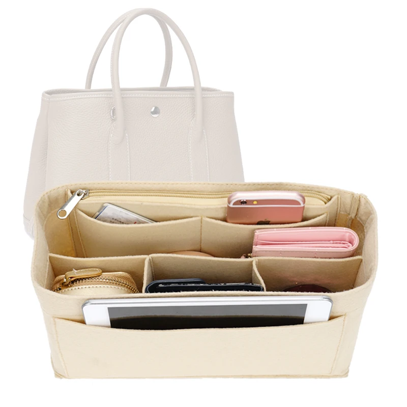 

Felt Storage Organizer For Garden Party Her 30 Mès 36,Travel Makeup bag Insert,Women's Handbag Inner Cosmetic Pouch Base Shaper