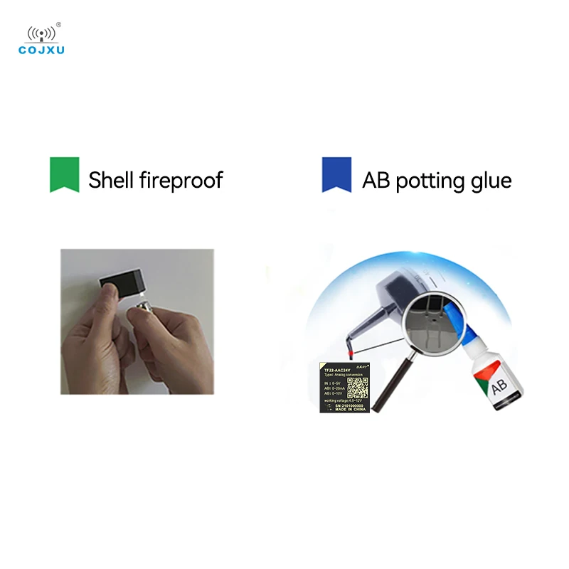 Analog Signal Conversion Module COJXU TF22-AAC24V Input Voltage 4.5-12V Output Voltage 24V/50mA  AB Potting Glue Shell Fireproof