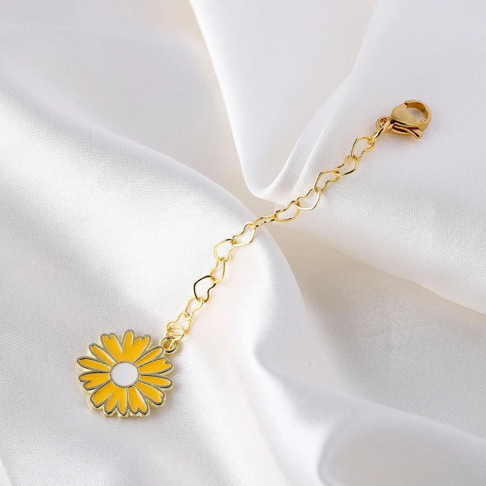 10pcs/lot 50mm Extension Chain With Heart Charm Extended Tail Connector For DIY Jewelry Making Bracelet Necklace Accessories