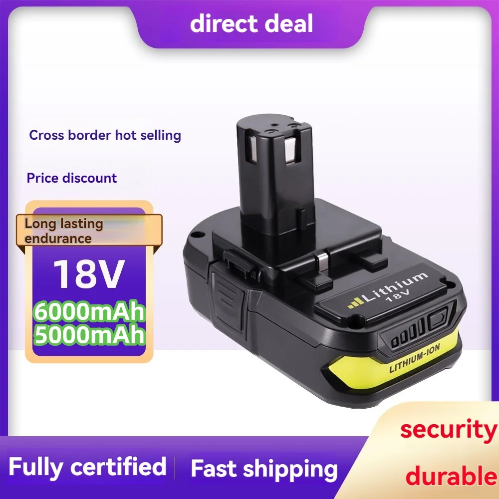 Bateria De Litio De Repuesto Mejorada Ryobi De 18 V 4800Mah Compatibile Con Ryobi 18 Volt One + Plus P107 P108 P102 P103 P104 P105