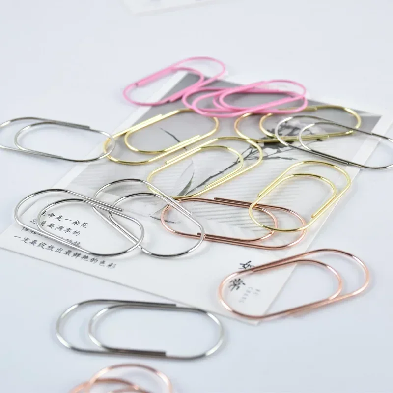 공장 공급 25pcs/15pcs 50x25mm 대형 종이 클립 4 가지 색상 사용 가능 프로모션에 대형 와이드 종이 클립