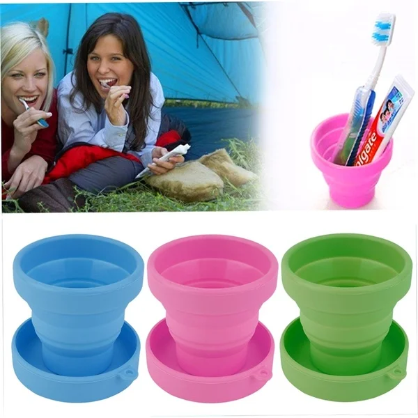 150Pcs/Lot Portable Silicone Telescopic Drinking Collapsible Folding Cup Travel Camping