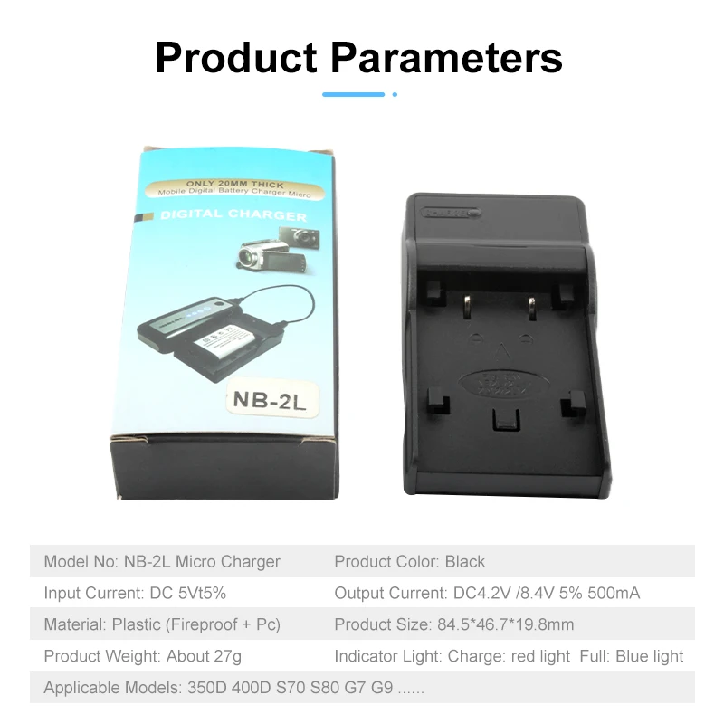 NB-2L NB-2LH NB 2L USB Camera Battery Charger for Canon EOS 350D