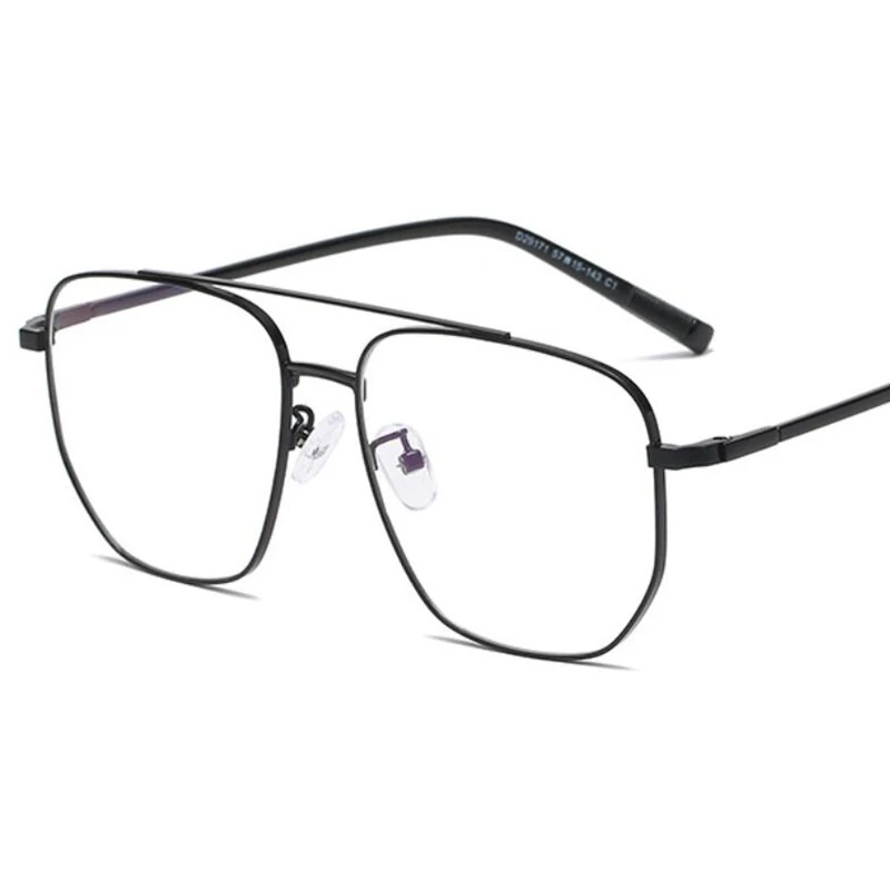 Pilot Gold Metal Frame Reading Glasses Men +1.0 To +6.0 Big Anti Blue Light Eyewear Vintage Double Bridge Men's Spectacle Frame 2