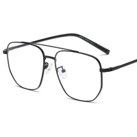 Pilot Gold Metal Frame Reading Glasses Men +1.0 To +6.0 Big Anti Blue Light Eyewear Vintage Double Bridge Men's Spectacle Frame 2