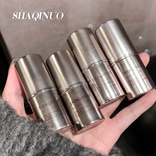 Face Highlight Stick Natural Brighten Moist Highlight Pudding Clear Shimmer Stick Water Shine Gel Highlight Pen Blush for Women 2