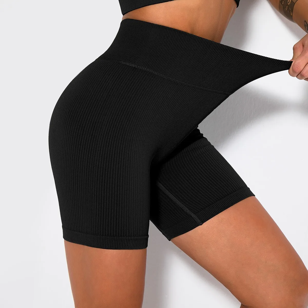 Women's High Waist Ribbed Seamless Yoga Shorts Squat Proof Hip Lifting Fitness Workout Running Sports Gym Leggings Shorts sports shorts running shorts yoga shorts workout shorts