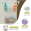 Baby Shower Bath Toys White Baby Kids Toy Storage Mesh with Strong Suction Cups Toy Bag Net Bathroom Organizer for Kids Toddlers 4