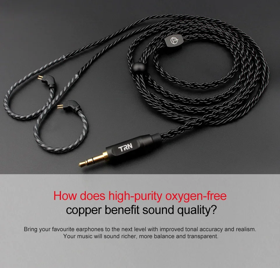 TRN A3 6 Core Earphone Wire IEM Upgrade Cable 3.5mm 0.75/0.78mm 2 Pin MMCX Earphone Wire for TRN V30/V20/V80/V90/ZST/EDX/ZS6