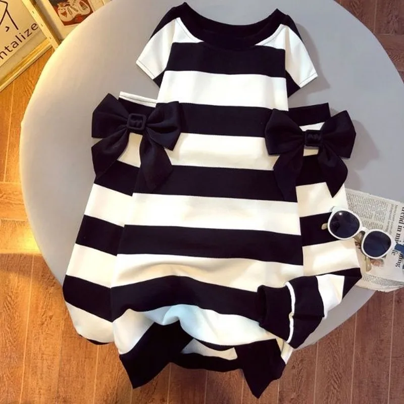 

Women Leisure College Off Shoulder Autumn Pullover O-Neck Lovely Off shoulder stripe All-match Sweatshirt Bow White Stylish Velv