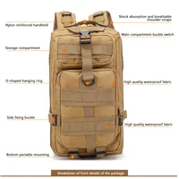 Men's Waterproof Outdoor Sports Multi functional Bag Tactical Backpack Men's Travel Large Capacity Backpack 3