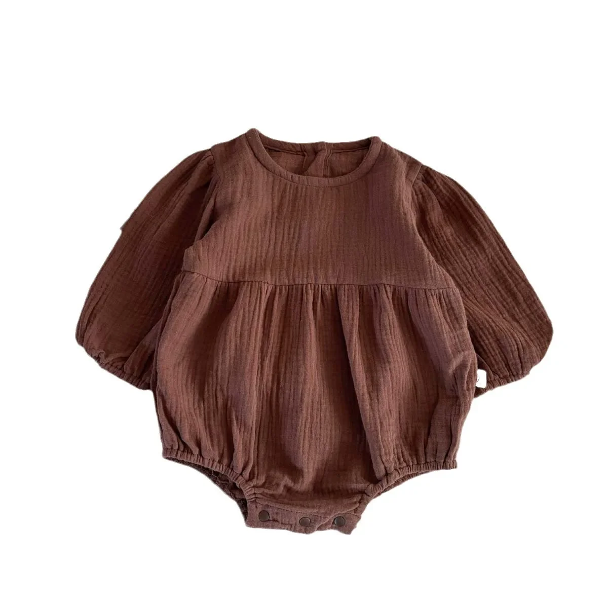 Autumn Baby Romper Boys Long Sleeve Cotton Wrap around Pants Clothes Newborn All-Match Korean Style Pure Color Onesie