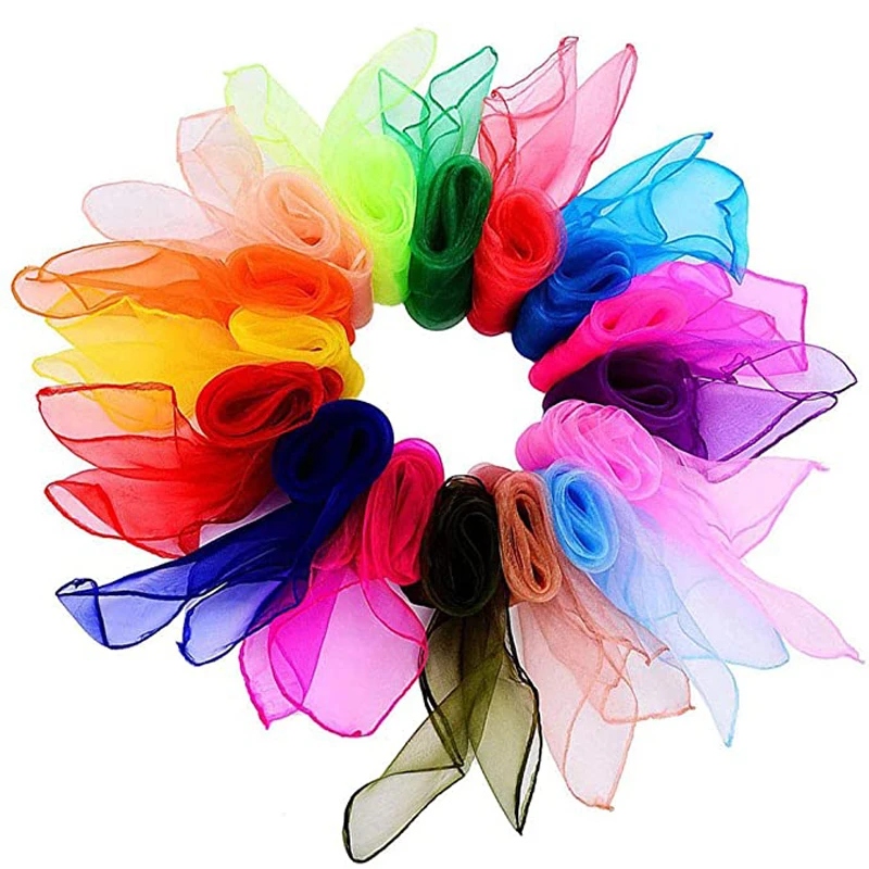 12 Foulards De Jonglage En Soie – 60x60 Cm – 12 Couleurs Vives – Pour Danse, Gymnastique, Jeux Sensoriels – Polyamide Léger Et Fluide - 3