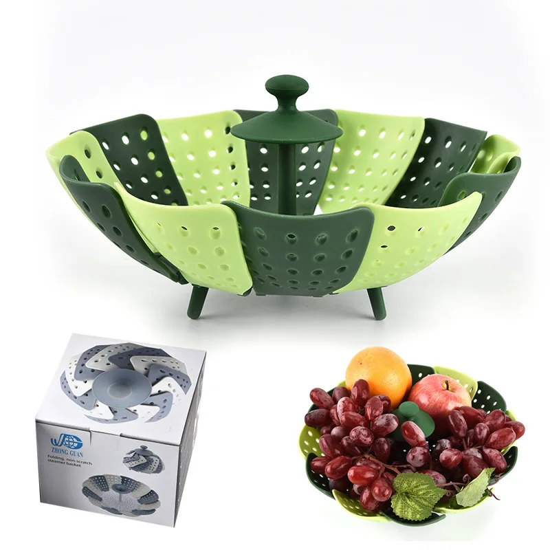 Folding Stainless Steel Food Steamer Basket Mesh Lotus Steaming Tray  Vegetable Vapor Cooker Steaming Rack Kitchen Gadgets 2021 - AliExpress