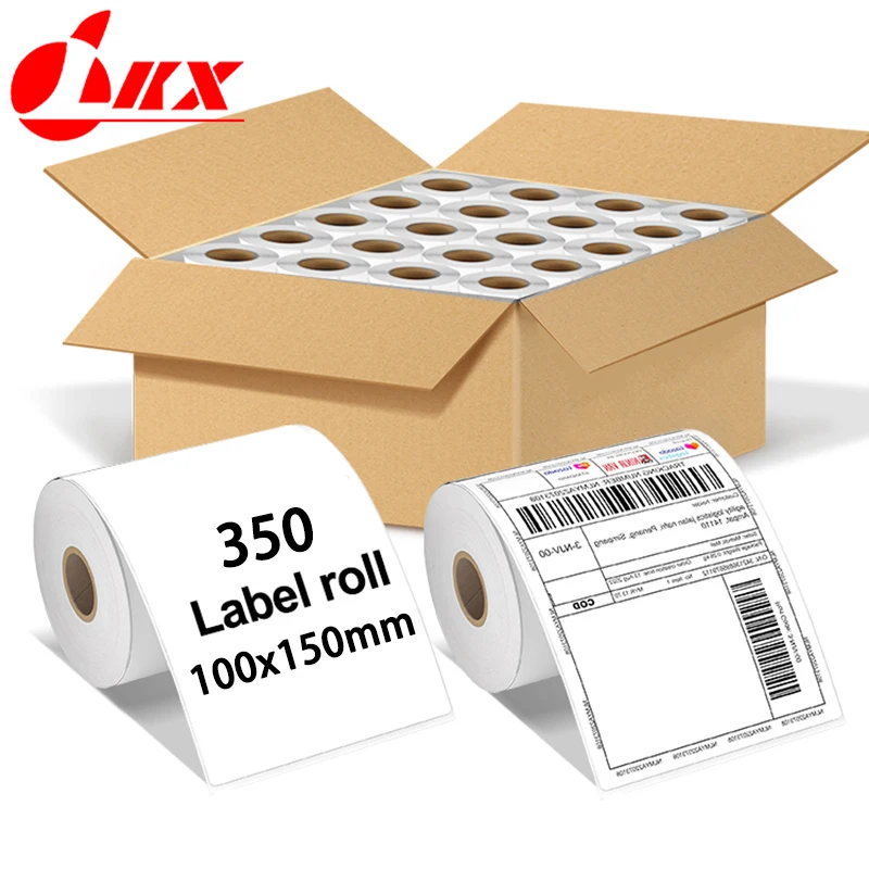 

LKX 4x6 Inch 350pcs Thermal Labels Printer Shipping Labels All-Purpose Label Paper Sticker Self-adhesive Waterproof Oil-Proof