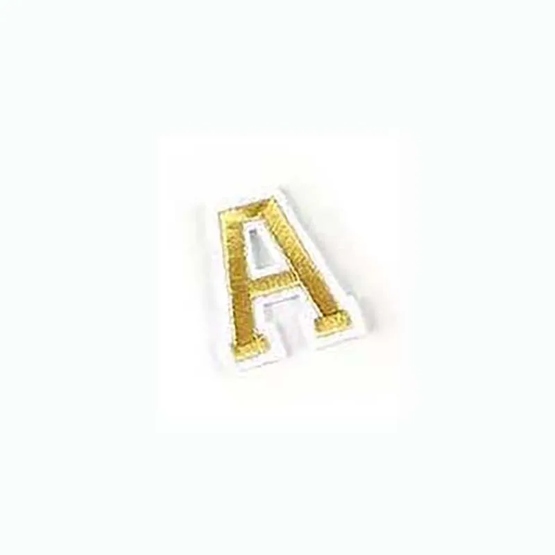 A~Z Gold Alphabet Letters With White Edge Embroidery Applique Iron On  Patches Badges,Thermoadhesive Fabric Clothing Stickers - AliExpress