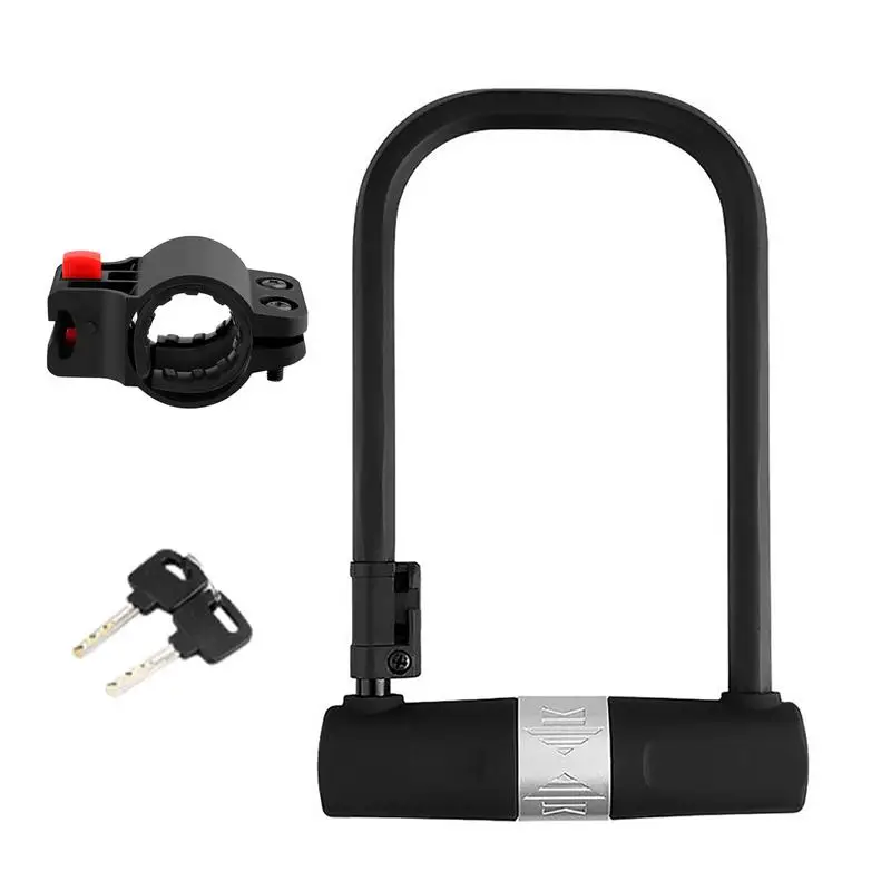 Bike U Lock With Key Bicycle Heavy Duty Anti Theft U Lock Rugged And