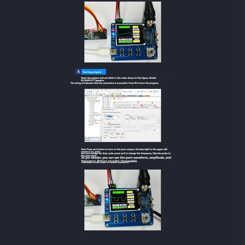 Mini Simple Oscilloscope With 1.8 Inch TFT Color Display Waveform Measurement Frequency Meter Square Wave Output digital oscilloscope color screen oscilloscope