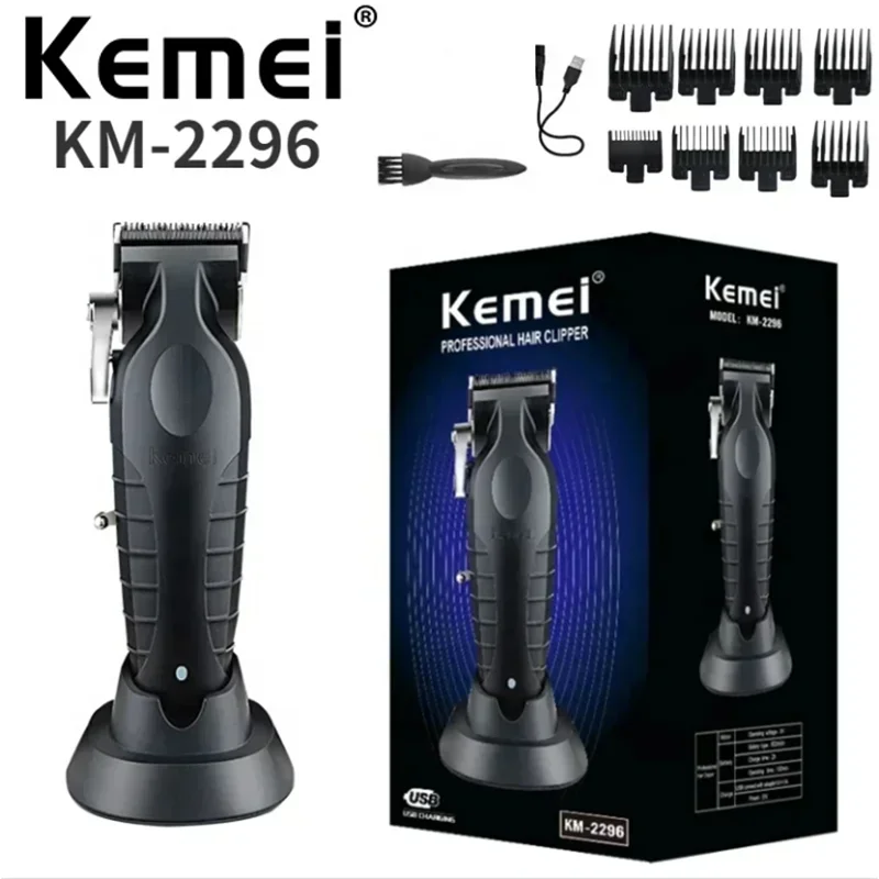 

Cortadora De Pelo Profesional Electric Hair Cutting Machine Rechargeable Kemei Km-2296 hair trimmer kemei hair clipper