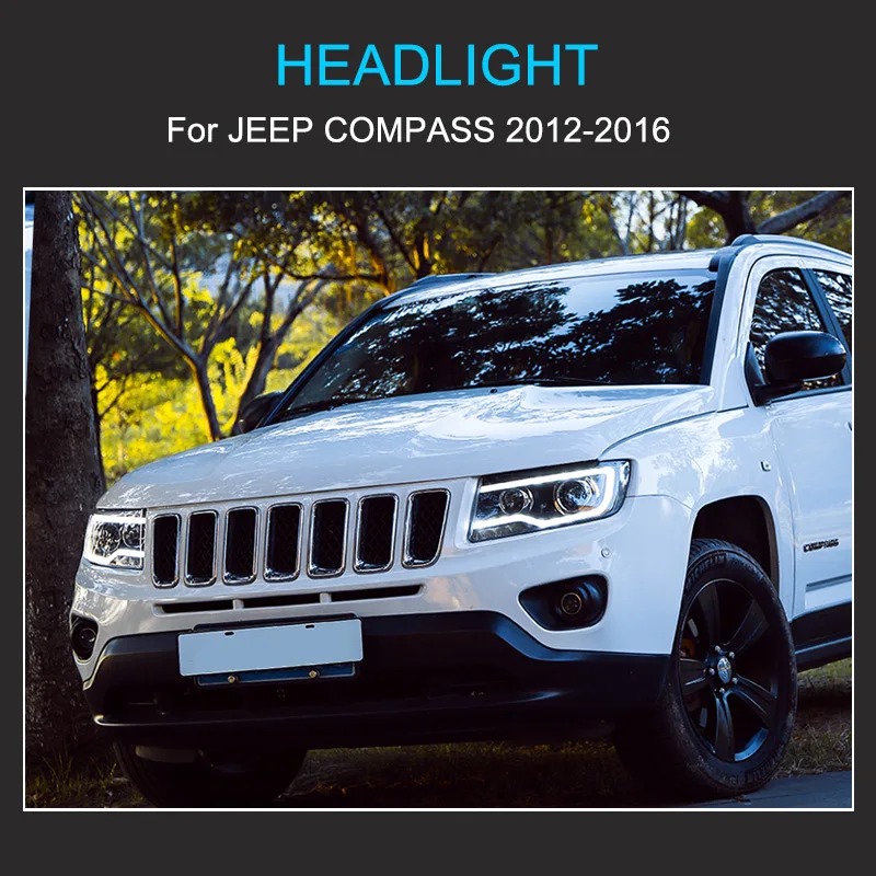 L.L.BEAN エルエルビーン ハンドルバーバッグ Car Headlights Compatible For Jeep Compass 2011 2012 2013
