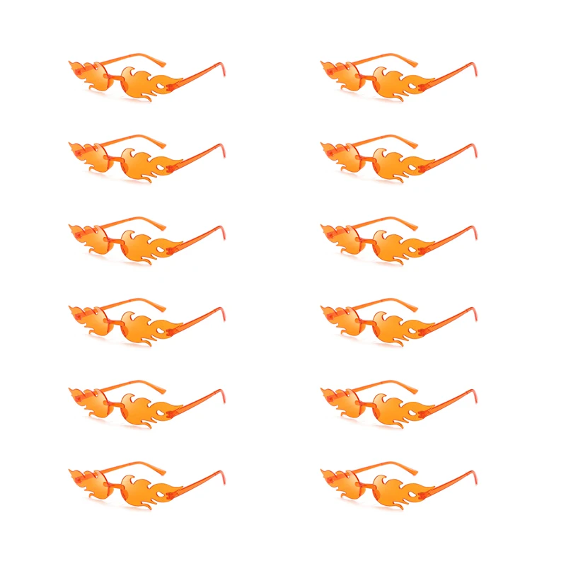 KAMMPT 12 Paar pro Set Flame Prop Sonnenbrille, modisch, randlos, Dekor, Bonbonfarben, Farbtöne, trendiges Design, Party-Geschenke, Sonnenbrille – Detail 13