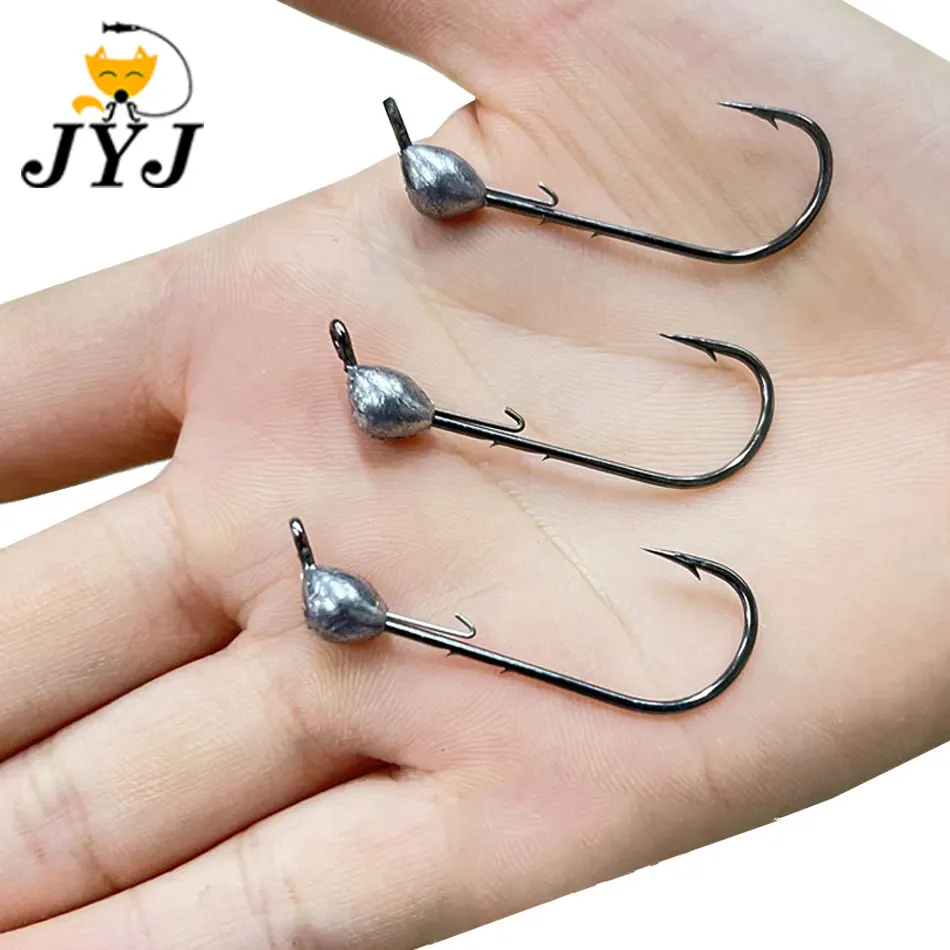 JYJ 0.7g-10g Obtuse angle blood hook for Micro-object auxiliary hook soft worm jig Lure Hook Jig Fishing Tackle Hooks